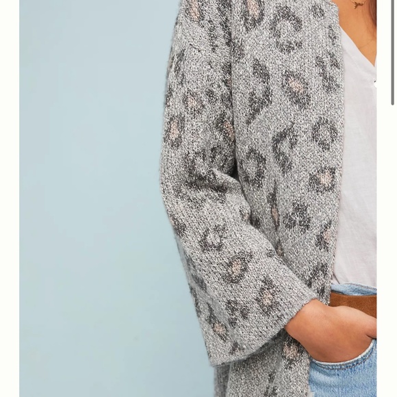 cupcakes and cashmere grey leopard intarsia cardigan - Picture 11 of 11